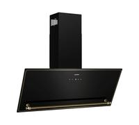 KLARSTEIN Victoria Campana Extractora - 90cm Campana Decorativa, 336 m³/h, A++ Eficiencia, Control Táctil, LED, Silenciosa 52 dB, Negro & Dorado, Extracción & Recirculación