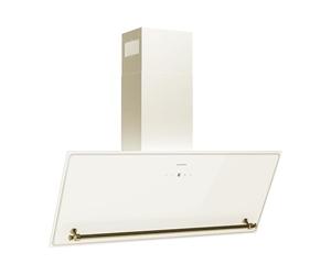 KLARSTEIN Victoria Campana Extractora - 90cm Campana Decorativa, 400 m³/h ontrol Táctil, LED, Silenciosa 52 dB, Crema & Dorado, Extracción & Recirculación