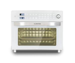 Klarstein Vigor Air Horno freidora sin aceite, horno de aire sin aceite, 1800 W, 30 litros de capacidad, 18 programas, calor superior e inferior, blanco