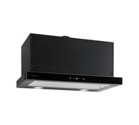 Klarstein Vinea Campana Extractora Telescópica, 610 m³/h Máx, Campana Visera Plana 60cm, Empotrable bajo Mueble, Extracción/Recirculación, Iluminación, Filtro de Grasa Aluminio, Negra