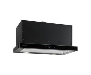 Klarstein Vinea Campana Extractora Telescópica, 610 m³/h Máx, Campana Visera Plana 60cm, Empotrable bajo Mueble, Extracción/Recirculación, Iluminación, Filtro de Grasa Aluminio, Negra
