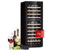 Klarstein Vinoteca 73 Botellas, Nevera Expositora Vino y Cerveza, Vinoteca Pequeña Interior y Exterior Puerta Cristal, Protección UV, Panel Táctil, 5-18°C