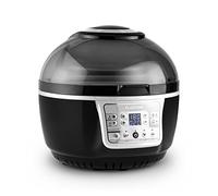 Klarstein VitAir Turbo Freidora de aire caliente 1400 W, Airfryer, cámara de cocción 10 litros, 50 a 230°C, temporizador, elemento calefactor halógeno de infrarrojos, diseño de cúpula, negro-gris