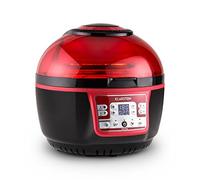 Klarstein VitAir Turbo - Freidora de aire caliente, 1400W, 9L, 50-230°C, Freidora sin aceite, Infrarrojos halógenos, Programas manual/automático, Desconexión automática, LCD, Antiadherente, Rojo