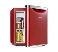 Klarstein Yummy Refrigerador con compartimento congelador, R600a, 42 dB, 1 x estante de rejilla, incluye bandeja de goteo, 45 L, compartimento congelador: 3 litros, refrigerador: 42 L, rojo