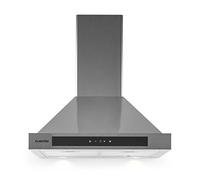 Klarstein Zelda 60 Campana extractora - Extractor de pared, 60 cm, 3 niveles, Capacidad máx 620 m³/h, Panel táctil, Temporizador hasta 5 min, Vidrio de seguridad, Acero inoxidable, Plateado