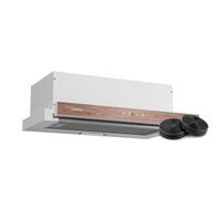 Klarstein ZenFusion Campana Extractora, 60cm Campana Integrada con Control Táctil, 400 m³/h, Eficiencia Energética A, Extractor Telescópico, Filtros de Carbón & Grasa, LED, Blanco