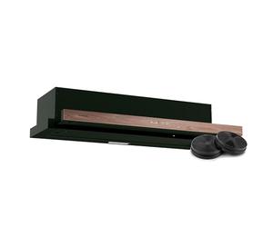 Klarstein ZenFusion Campana Extractora, 90cm Campana Integrada con Control Táctil, 400 m³/h nergética A, Silenciosa, Iluminación LED, Filtro de Carbón, Diseño Imitación Madera