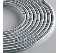 Klartext - Cable textil redondo luminoso para iluminación, 3 x 0,75 mm, blanco brillante, 3 m. Atención: cable tierra incluido. Máxima seguridad a prueba de golpes.