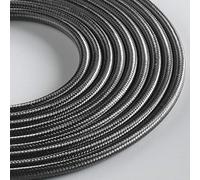 Klartext - Cable textil redondo luminoso para iluminación, 3 x 0,75 mm, gris hierro, 5 m. Atención: cable tierra incluido. Máxima seguridad a prueba de golpes.