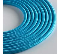 Klartext - Cable textil redondo luminoso para iluminación, 3 x 0,75 mm, turquesa, 3 m. Atención: cable tierra incluido. Máxima seguridad anti golpes