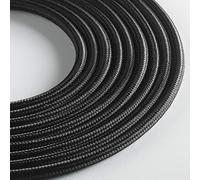 Klartext - Cable textil redondo para iluminación (3 x 0,75 mm, 10 m), color negro Máxima seguridad a prueba de golpes.