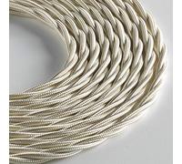 Klartext - Cable textil trenzado Bella Époque para instalación eléctrica vintage, 3 x 1,5 mm, marfil, 3 m.