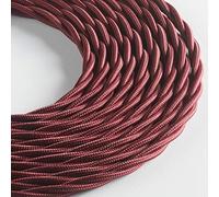 Klartext - Cable textil trenzado para iluminación (3 x 0,75 mm, 10 m), color burdeos Máxima seguridad a prueba de golpes.