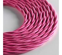 Klartext - Cable textil trenzado para iluminación (3 x 0,75 mm, 3 m), color rosa Máxima seguridad a prueba de golpes.