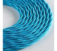 Klartext - Cable textil trenzado para iluminación (3 x 0,75 mm, 3 m), color turquesa Máxima seguridad a prueba de golpes.