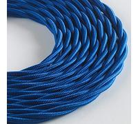 Klartext - Cable textil trenzado para iluminación (3 x 0,75 mm, 5 m), color azul Máxima seguridad a prueba de golpes.