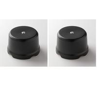 Klartext - Caja de derivación Belle ÉPOQUE de estilo vintage para instalación con cable textil, de porcelana artesanal, color negro mate, Ø75 mm (Paquete de 2)