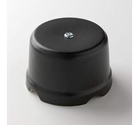 Klartext - Caja de derivación Belle ÉPOQUE de estilo vintage para instalación con cable textil, de porcelana artesanal, color negro mate, Ø75 mm