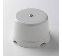 Klartext - Caja de derivación Belle ÉPOQUE de estilo vintage para instalación con cable textil, de porcelana artesanal, color blanco brillante, Ø75 mm