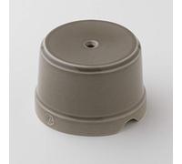 Klartext - Caja de derivación Belle ÉPOQUE de estilo vintage para instalación con cable textil, de porcelana artesanal, color gris pardo brillante, Ø75 mm