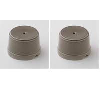 Klartext - Caja de derivación Belle ÉPOQUE de estilo vintage para instalación con cable textil, de porcelana artesanal, color gris pardo brillante, Ø75 mm (Paquete de 2)