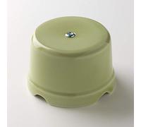 Klartext - Caja de derivación Belle ÉPOQUE de estilo vintage para instalación con cable textil, de porcelana artesanal, color verde brillante, Ø75 mm