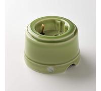 Klartext Unel BELLE EPOQUE - Toma de corriente con cable textil (porcelana fina, acabado brillante), color verde