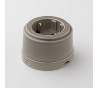 Klartext Unel BELLE EPOQUE - Toma de corriente con cable textil (porcelana fina, acabado brillante), color gris