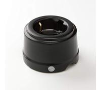 Klartext Unel BELLE EPOQUE - Toma de corriente con cable textil (porcelana fina, acabado mate), color negro