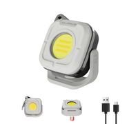 KLARUS CL5 - Lámpara de camping, lámpara de trabajo recargable 1200 mAh, linterna de camping 650 lm con 8 modos de iluminación, base magnética, función gancho, IPX5 para camping, al aire libre blanco