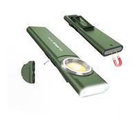 KLARUS E5 Plus 650LM Ultra-Slim Dual Interruptor Triple-Light EDC Linterna antorcha con base magnética IPX4 impermeable, Mini recargable, antorcha de bolsillo (Negro) (Verde)