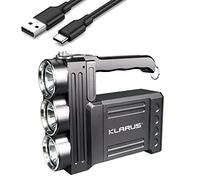 klarus RS80GT - Linterna LED recargable (10.000 lúmenes, muy clara, con función USB Out Power Bank y lámpara de mesa para camping, pesca, aventura, senderism