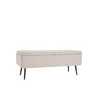 KLAST Banco Sanna Tapizado en Color Beige con Almacenamiento, Ideal para Recibidor o Pie de Cama, Diseño Moderno y Elegante, Mantener el Hogar Organizado