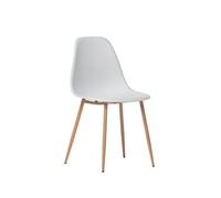 KLAST Silla de Comedor en Polipropileno Blanco con Pata Natural