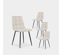 KLAST Silla de Comedor poliéster Color Beige 88 cm x 43 cm