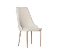 KLAST Silla de Comedor tapizada Beige con Pata Natural