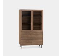 KLAST Vitrina Alta Evoke con Puertas de Cristal y Patas metálicas