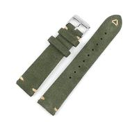 Klauer Banda de reloj de cuero de gamuza 18-22mm de lanzamiento rápido Correa, Verde, Hebilla de oro de 20mm