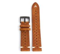 Klauer Corcha de cuero Strap de 20/22mm Banda de cuero de cera de cera, Hebilla negra de café, 20mm