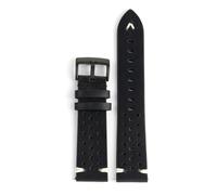 Klauer Corcha de cuero Strap de 20/22mm Banda de cuero de cera de cera, Hebilla negra negra, 20mm