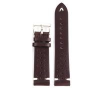 Klauer Corcha de cuero Strap de 20/22mm Banda de cuero de cera de cera, Plata marrón oscuro, 20mm