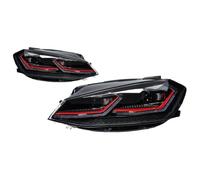 KLAUER Faros Delanteros LED Con Lente De Proyector De Señal DRL Para VW Para Golf 7.5 GTI 2018-2020(Red,RHD)