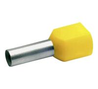 Klauke 87514 - Punta Doble de Cable (6 mm² x 14 mm, parcialmente aislada, 100 Unidades), Color Amarillo