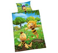 Klaus Herding GmbH Juego de sábanas Abeja Maya, Funda de Almohada, Algodón, Multicolor, Kinderbettwäsche