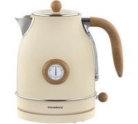 Klausberg Hervidor, 1.7 Litro, Diseño Retro, Termómetro Analógico, 2200W, Base giratoria 360°, Acero inoxidable 304