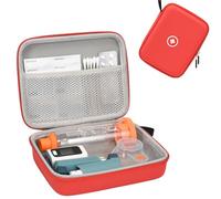 Klawdsky Estuche rígido de viaje para inhalador de asma, estuche espaciador de inhalador para niños y adultos, máscaras, estuche de accesorios para el asma con bolsillo de malla para medicamentos y