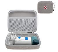 Klawdsky Funda de transporte para nebulizador portátil, bolsa médica de viaje, bolsa médica de emergencia dura para inhalador, funda espaciadora para adultos (solo funda) (gris)