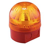 Klaxon Signals PSB-0040 Sonos 5J Xenon Beacon, base profunda roja, lente ámbar, 10-60V CC, 330mA-24V DC