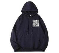 Kldemgez Funny Fu QR Code Hoodie, Fuck You QR Code Hoodie, Back Print Fuck You QR Code Message, QR Scan Code Joke Funny Hoodie Unisex (XL,Black)